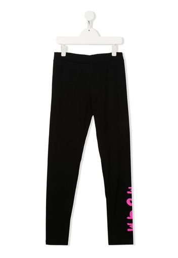 MSGM Kids TEEN logo-print cotton leggings - Schwarz