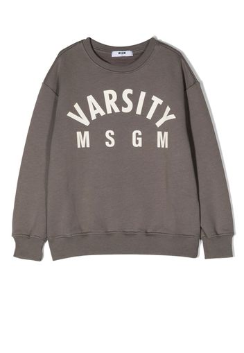 MSGM Kids logo-print cotton sweatshirt - Grau