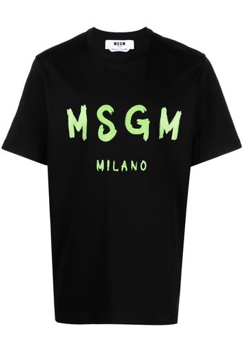 MSGM T-Shirt mit Logo-Print - Schwarz