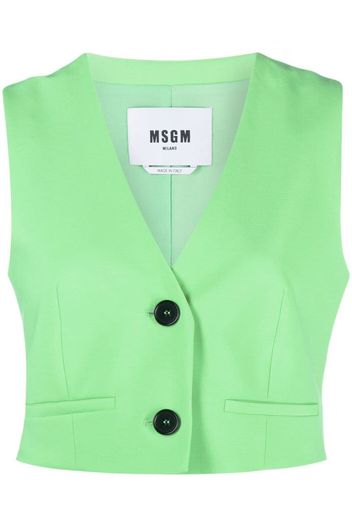 MSGM button-front tailored waistcoat - Grün