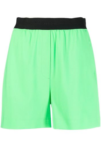 MSGM logo-waistband shorts - Grün