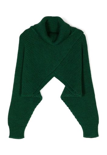 MSGM Kids logo-patch asymmetric jumper - Grün