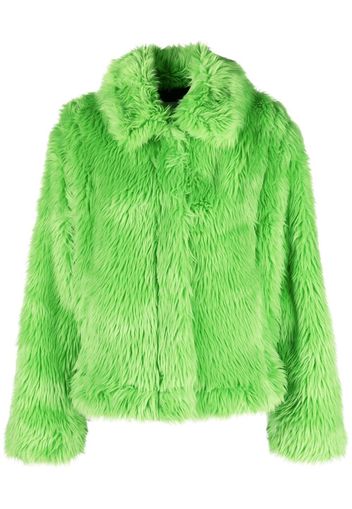 MSGM faux-fur jacket - Grün