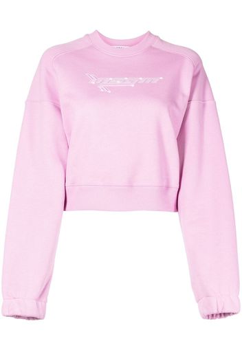 MSGM logo-print crew neck sweatshirt - Rosa