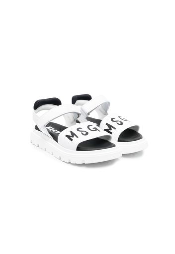 MSGM Kids Sandalen mit Logo-Print - Weiß