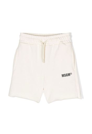 MSGM Kids logo-print shorts - Nude