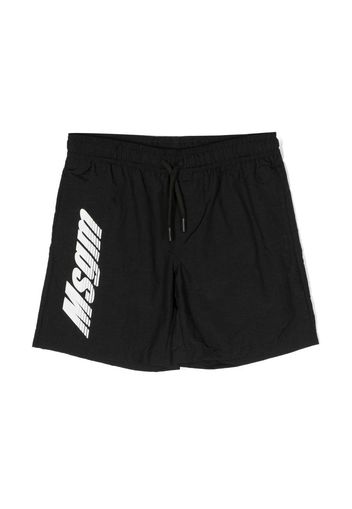 MSGM Kids logo-print swim shorts - Schwarz