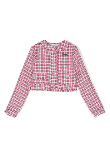 MSGM Kids button-front tweed jacket - Rosa