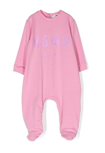 MSGM Kids Strampler mit Logo-Print - Rosa