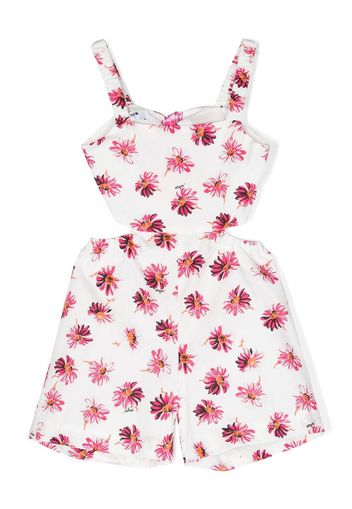 MSGM Kids floral-print detail playsuit - Weiß