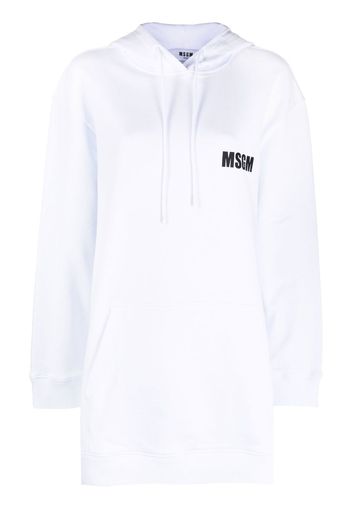 MSGM logo-print pullover hoodie - Weiß