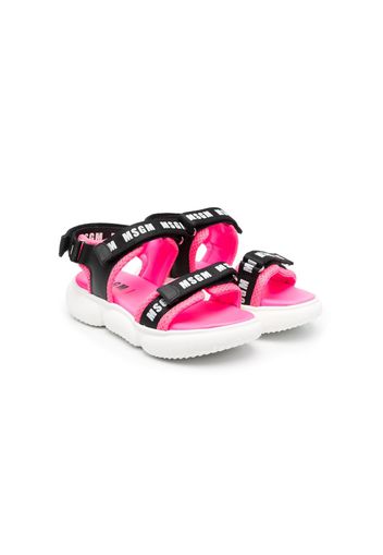 MSGM Kids chunky logo-print sandals - Schwarz