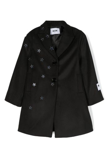 MSGM Kids star-patch trench coat - Schwarz