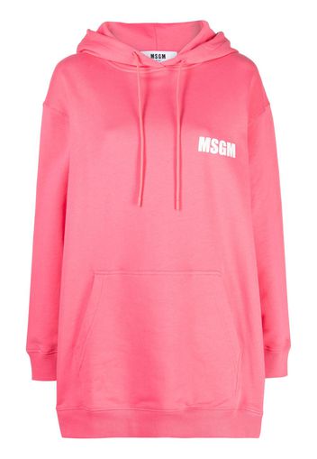 MSGM logo-print drawstring cotton hoodie - Rosa