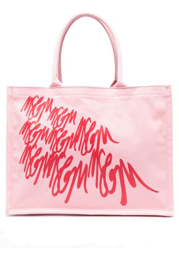 MSGM Schultertasche mit Logo-Print - Rosa