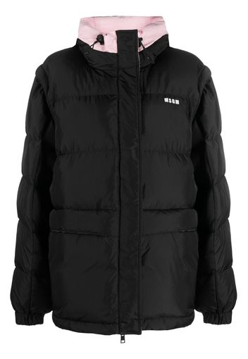 MSGM detachable-sleeves hooded jacket - Schwarz