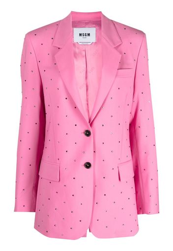 MSGM crystal-embellished single-breasted blazer - Rosa