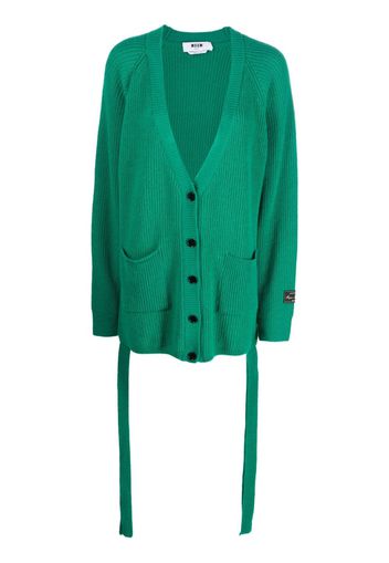 MSGM Cardigan aus geripptem Strick - Grün