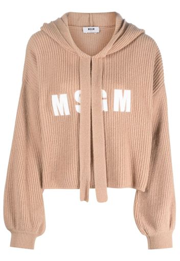 MSGM Gestrickter Hoodie - Nude