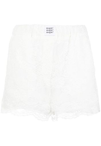 MSGM lace-panelling short shorts - Weiß