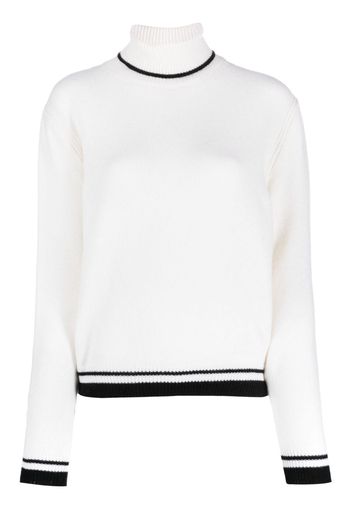 MSGM stripe-edge wool-blend jumper - Weiß