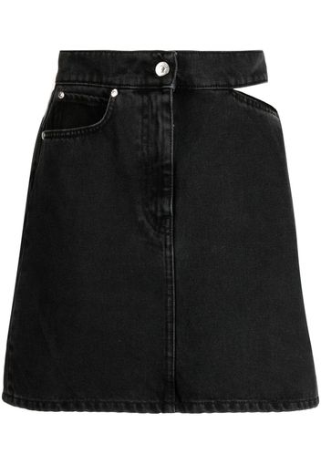 MSGM cut-out denim mini skirt - Schwarz