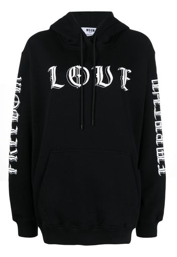 MSGM Hoodie mit Logo-Print - Schwarz