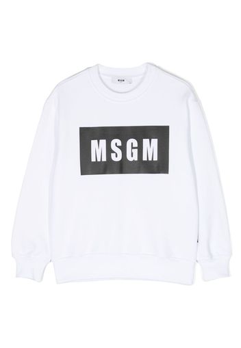 MSGM Kids logo-print cotton sweatshirt - Weiß