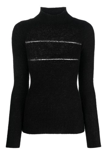 MSGM sheer-panel knitted jumper - Schwarz