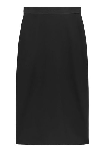 MSGM Maxirock mit Logo-Print - Schwarz