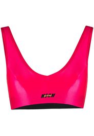 MSGM Cropped-Oberteil mit Logo-Print - Rosa