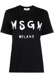 MSGM T-Shirt mit Logo-Print - Schwarz