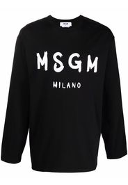 MSGM Sweatshirt mit Logo - Schwarz