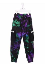 MSGM Kids tie dye print track pants - Schwarz