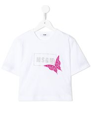 MSGM Kids logo-print T-shirt - Weiß