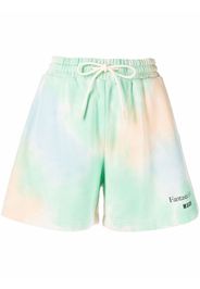 MSGM tie dye-print track shorts - Grün