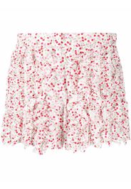 MSGM cherry-print ruffled mini shorts - Weiß