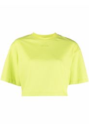 MSGM logo-print cropped T-shirt - Grün