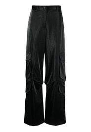 MSGM crinkled-finish cargo trousers - Schwarz