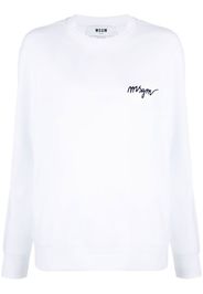 MSGM embroidered logo sweatshirt - Weiß