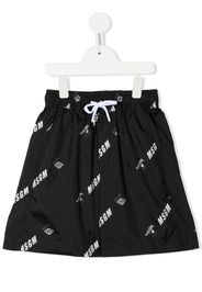 MSGM Kids logo-print drawstring bermuda shorts - Schwarz