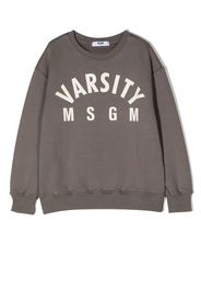 MSGM Kids logo-print cotton sweatshirt - Grau
