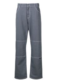 MSGM logo-print straight-leg trousers - Grau