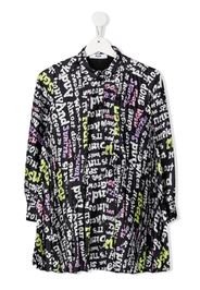 MSGM Kids graphic-print button-up dress - Schwarz