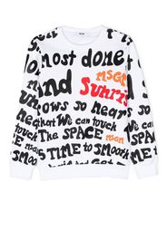 MSGM Kids Sweatshirt mit Print - Weiß