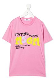 MSGM Kids logo-print cotton T-shirt - Rosa