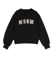 MSGM Kids crystal-logo sweatshirt - Schwarz