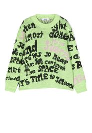 MSGM Kids graphic-print knit jumper - Grün