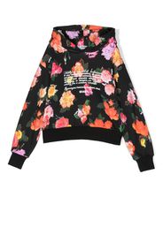 MSGM Kids floral print hoodie - Schwarz