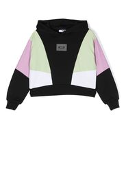 MSGM Kids panelled cotton hoodie - Schwarz